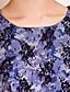 ts vintage stil jacquard swing kjole med blondekant