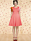  ts vintage contrasterende kleur ruches jurk