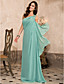  gaine / colonne d'un étage longueur robe de soirée en mousseline de soie d'épaule