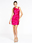  Sheath/ Column Straps Short/ Mini Satin Bridesmaid Dress