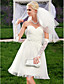  A-line Sweetheart Knee-length Organza Wedding Dress