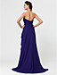  Sheath/Column Floor-length Chiffon Bridesmaid Dress With Cascading Ruffles