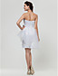  A-line Sweetheart Knee-length Satin And Organza Bridesmaid Dress