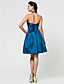  A-line Halter Knee-length Taffeta Bridesmaid Dress