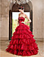  Ball Gown Strapless Floor-length Organza Satin Evening Dress