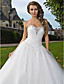  Ball Gown Sweetheart Spaghetti Straps Floor-length Tulle Wedding Dress
