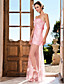  Sheath/ Column Sweetheart Sweep/ Brush Train Tulle Over Taffeta Evening Dress