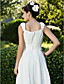  A-line/Princess Square Knee-length Chiffon Wedding Dress