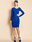  TS Gathered Long Sleeve Jersey Bodycon Dress