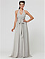  A-line Halter Floor-length Chiffon Bridesmaid Dress