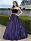  A-line Strapless Floor-length Tulle Evening Dress With Feathers/fur