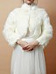  Nice Short Sleeve Faux Fur Evening/Wedding Jacket/Wrap