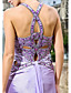  Sheath/Column V-neck Watteau Train Chiffon And Satin Evening Dress