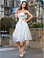  A-line Strapless Knee-length Taffeta Wedding Dress