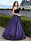  A-line Strapless Floor-length Tulle Evening Dress With Feathers/fur