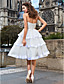 Ball Gown Sweetheart Knee-length Organza Wedding Dress