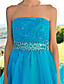  A-line Knee-length Organza Dress With Beading