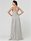  A-line Halter Floor-length Chiffon Bridesmaid Dress