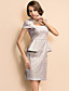  TS Jacquard Lurex Peplum Dress