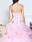  Ball Gown Strapless Floor-length Organza Evening Dress