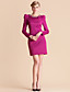  TS Handmade Beads Collar Puff Sleeve Slim Sheath Jersey Dress