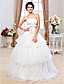 palla abito senza spalline piano di lunghezza raso e organza abito da sposa