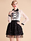  TS VINTAGE Shirt Top Ruffle Front Beads Flower Ball Dress