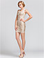 Sheath/Column Jewel Short/Mini Rayon Simple Design Bandage Dress