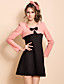  TS Contrast Kleur Two Piece Net als met lange mouwen Jurk