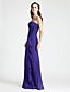  Sheath/Column Strapless Floor-length Chiffon Over Elastic Woven Satin Bridesmaid Dress