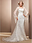  Trumpet/Mermaid Scoop Court Train Lace Wedding Dress
