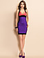  TS Contrast Color Backless Strap Bodycon Bandage Dress