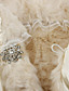  lindo casamento da pele do falso / xale ocasião especial com laço / strass (cores mais)