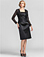  Sheath/Column Square Knee-length Lace|Stretch Satin Evening Dress With Wrap