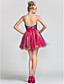  A-line|Princess Strapless Short/Mini  Satin|Tulle Evening Dress