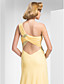 A-line One-Shoulder Sweep/Brush Train Chiffon Evening Dress