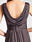  skede / kolonne bateau gulvlang chiffon aftenkjole