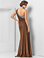  Sheath/Column One Shoulder Floor-length Chiffon Evening Dress