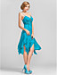  Sheath/Column V-neck Knee-length Chiffon Cocktail Dress