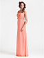 A-line Spaghetti Floor-length Chiffon Bridesmaid Dress