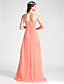  Empire One Shoulder Sleeveless Floor-length Chiffon Wedding Party/Evening Dress