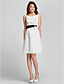  A-line Scoop Knee-length Satin Bridesmaid Dress