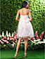  Empire Strapless Knee-length Tulle Over Satin Bridesmaid/ Wedding Party Dress
