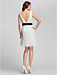  A-line Scoop Knee-length Satin Bridesmaid Dress