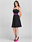  A-line Straps Knee-length Satin Cute Bridesmaid Dress with Removale Straps