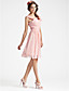  A-line V-neck Sleeveless Knee-length Chiffon Bridesmaid Dress