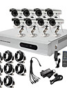  erittäin alhainen hinta 8ch CCTV DVR kit (H. 264, 8 ulkokäyttöön vesitiivis värikameroita)