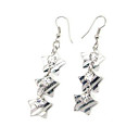 Metal Star And Crystal Hook Earrings (MH078)(Start From 30 Units)
