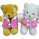1 PC Plush Bear, Beige/White Bear In Pink Coat(MR041)