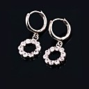 Platinum Plated Copper with Flower Dangle Earrings (MH1441)(Start From 3 Units)